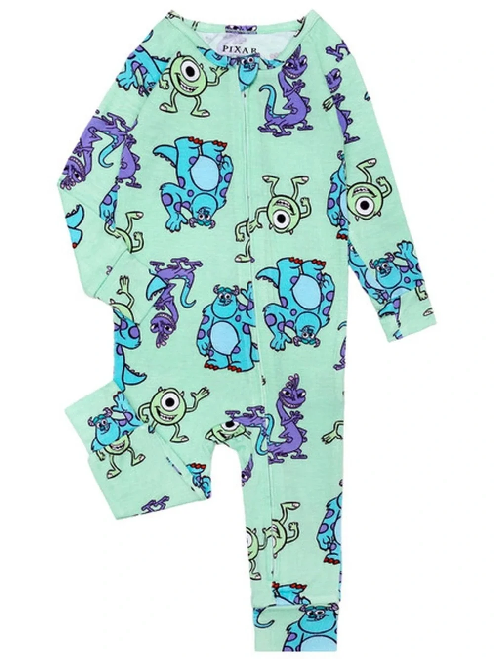 Disney/Pixar Monsters, Inc.| Mint Green|toddler| viscose One-Piece|zip up
